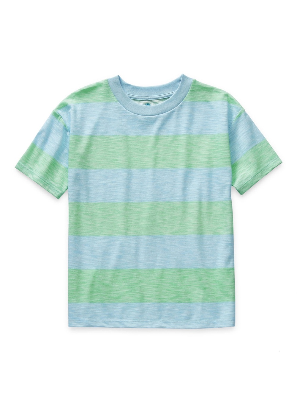 Kids Short Sleeve Striped Tee - Light Blue & Mint Green
